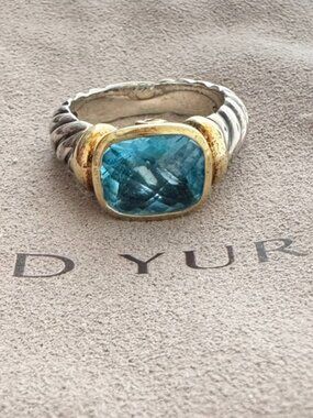 ✨ David Yurman Noblesse Ring – Blue Topaz ✨